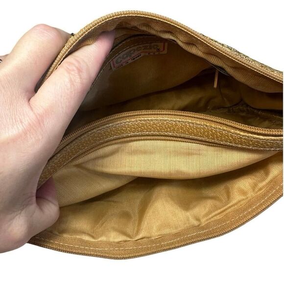 Vintage 90s Tan Aztec Southwestern Tribal Tapestry Purse Crossbody Bag - Picture 6 of 16